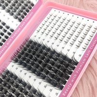 Extensions de cils en grappe, Kit DIY de grappes de cils avec livre rose, Livres de grappes de cils Magna personnalisés et volumineux