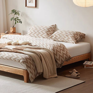 Massief eikenhouten <span class=keywords><strong>bed</strong></span> in Japanse stijl, kingsize of queensize, zonder hoofdbord, voor de slaapkamer. - Product Image 2