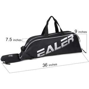 Bolsa de equipo de béisbol EALER, bolsa grande negra de poliéster duradero unisex para almacenamiento de bate, casco y guantes - Product Image 6
