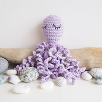 Vente en gros de poupées pieuvre au crochet faites à la main, jouets animaux marins au crochet personnalisés, jouets amigurumi pieuvre pour enfants
