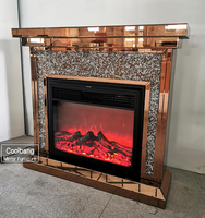 Cheminée électrique moderne Coolbang en verre de cristal concassé miroir