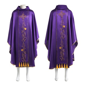 Chasuble Catholic Vestment Red Purple Embroidery <strong>Bishop</strong> Cements Chasubles Church - Product Image 6