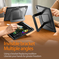 Étui de tablette de luxe invisible pliable antichoc pour iPad Air 13 et iPad Pro 13 pouces avec support pour stylet