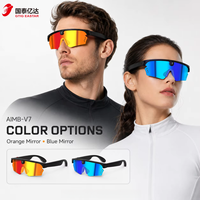 Lunettes de cyclisme intelligentes coupe-vent avec appels mains libres, haut-parleurs audio stéréo, protection UV, étanches IP65 et assistant IA