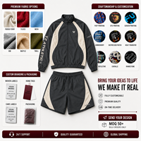 Conjunto Deportivo de Dos Piezas para Hombre, Chaqueta y Pantalones Cortos con Cierre Completo, Ligero, para Viajes, Deportes al Aire Libre