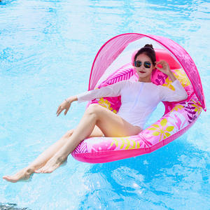 KELUKEYA - Tumbona Flotante Inflable con Sombrilla, Forma de Lágrima, Sofá Flotante para Piscina, Cama Flotante para Exteriores - Product Image 3