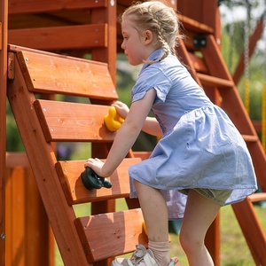 Jouet extérieur pour enfants Playhouse en bois aire de jeux extérieure ensemble de balançoire en bois - Product Image 4