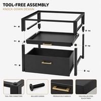 Socle de lave-linge et sèche-linge en acier robuste pour buanderie, design moderne, ajustement universel, support anti-vibration pour machine à laver