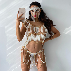 2023 Pearl Body Chain Bra - Fashion Shoulder collane reggiseno catene gioielli per il corpo abito Bikini Sexy - Product Image 5