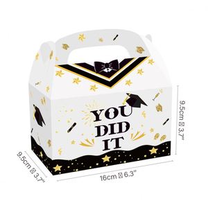 Caja de Regalo de Papel Plegable Portátil, Cajas de Regalo para Pasteles y Dulces, Cajas de Papel Kraft para Decoraciones de Graduación - Product Image 4