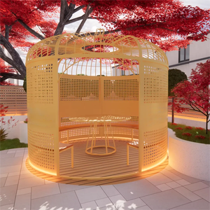 Personalizzabile Gazebo Booth schermo stanza divisorio padiglione divisorio grande in ferro gabbia per uccelli con struttura in acciaio inox - Product Image 5