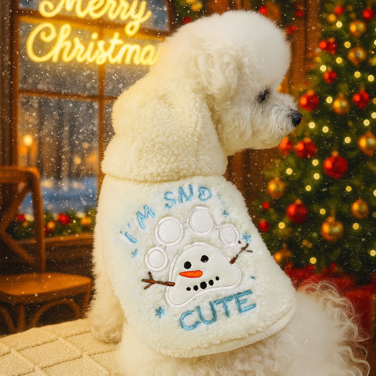Christmas Fleece Sweatshirt - Claws Snowman