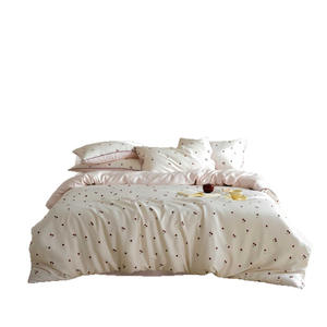 MM Ensemble de literie <span class=keywords><strong>en</strong></span> <span class=keywords><strong>soie</strong></span> de luxe haut de gamme de classe A, 60 fils, imprimé cerises, été, <span class=keywords><strong>soie</strong></span> lisse, draps et <span class=keywords><strong>couette</strong></span> - Product Image 6