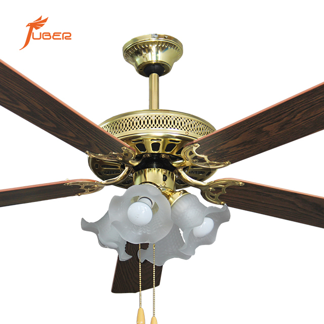 52 Inch Classical Ceiling Fan with Light Fancy Decorative Ceiling Fan Electric Led Old- Fashion Chandelier with Light