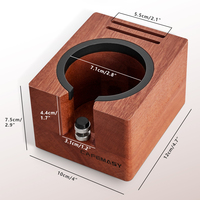 Support Carré Réutilisable en Noyer Naturel pour Tamper à Café, Support de Porte-Filtre, Organisateur de Tamper et Accessoires pour Machine à Expresso