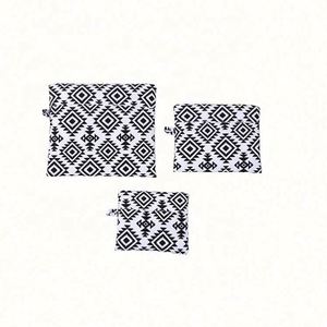 Nuevo Set de 3 Organizadores de Equipaje Plegables de Poliéster con Patrón Geométrico y Cierre de Cremallera - Product Image 6