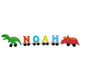 <strong>Personalised</strong> Children's <strong>Wooden</strong> Train With Letters Pink and Turquoise Engine Kids Birthday Christmas Gifts Nursery Decoration - Product Image 3