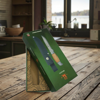 Boîte cadeau personnalisée en carton pour ensemble de couteaux de cuisine, tiroir coulissant avec gaufrage et revêtement UV pour articles de bar à boisson