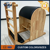 Barril de Pilates de Madera de Arce con Estructura Reforzada y Base Deslizante Ajustable para Terapia Física Clínica y Rehabilitación
