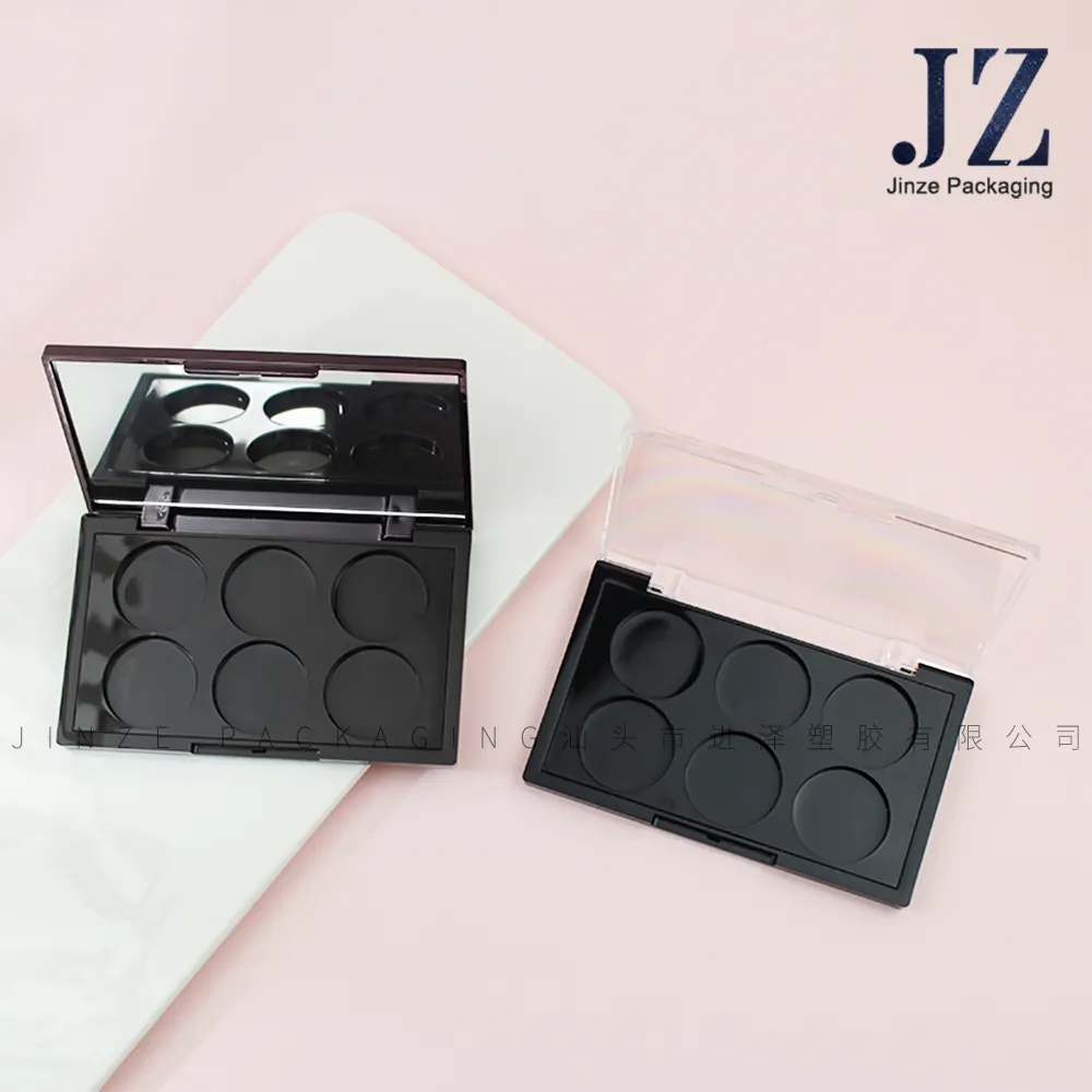 Jinze6色高級カスタムロゴ格安メイクアップカスタムアイシャドウパッケージケース