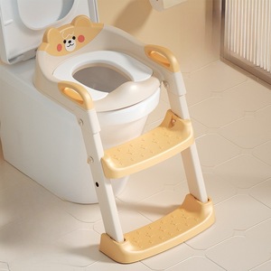 Échelle de Propreté Pliable pour Bébé en Plastique à Motif Dessin Animé, Siège de Toilettes pour Enfants avec Accoudoirs, Idéale pour la Salle de Bain - Product Image 2