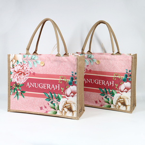 Sac de courses réutilisable personnalisé, respectueux de l'environnement, en jute - Product Image 6