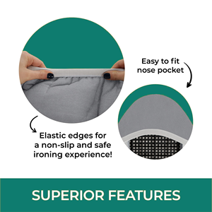 Housse <span class=keywords><strong>de</strong></span> table à repasser en coton avec <span class=keywords><strong>coussin</strong></span> résistant à la chaleur <span class=keywords><strong>de</strong></span> haute qualité, durable et pliable pour un <span class=keywords><strong>repassage</strong></span> lisse et sans plis - Product Image 4