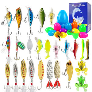 LUSHAZER Lot de 24 œufs artificiels en plastique, kit de pêche, 390g, leurres métalliques, leurres crayon, leurres pour la pêche - Product Image 1