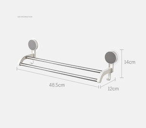 <span class=keywords><strong>Portasciugamani</strong></span> Singolo all'Ingrosso, Doppio Asta da Parete in Acciaio Inox, <span class=keywords><strong>Portasciugamani</strong></span> Adesivo Doppio per Bagno - Product Image 6