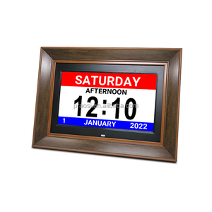 Hot bán khung gỗ 10 "inch Wifi mất trí nhớ ngày đồng hồ với dự báo thời tiết (thời gian, ngày, tuần, nhiệt độ, độ ẩm) - Product Image 2