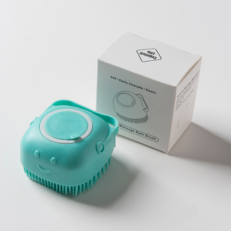 Brosse de douche carrée bleue