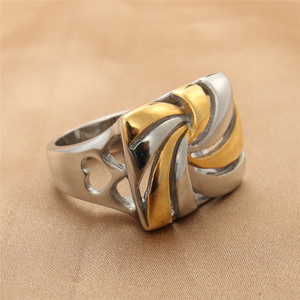 European American Style <b>Titanium</b> Steel Rotating Hollow <b>Ring</b> Geometric Retro Punk Two Tone Unisex Jewelry Gift 290115 - Product Image 1