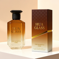 Luxuriöse Einzigartige Craquelé-Glasflasche 30ml 50ml 100ml Parfümflasche mit Individuellen Farbverläufen und Etikett Runder Schwarzer Deckel Leere Glasflasche