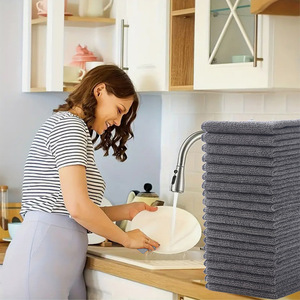 Paño de cocina antiadherente gris, absorbente y sin pelusas para limpiar ollas y sartenes - Product Image 1
