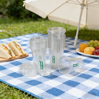 Gobelet scellable en PET de qualité alimentaire certifié FDA, 16oz 20oz 22oz, haute transparence, couvercle PP anti-fuite, pour livraison de thé au citron, smoothie à la mangue