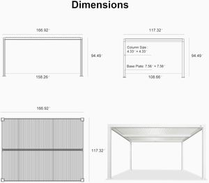 Pérgola con Techo de Lona de 10' x 14' Blanca, Pérgola de Aluminio para Exteriores, Gazebo Ajustable Resistente a la Lluvia para Patio, Terraza y Jardín - Product Image 2