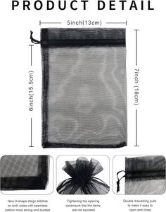 Premium Custom Personalized Organza Bags Bulk Custom Logo <b>Drawstring</b> Jewelry <b>Pouches</b> Sheer Mesh Gift Bag Wedding Party Brand - Product Image 3