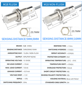 เซ็นเซอร์วัดระดับน้ำแบบ Capacitive โลหะ Balluff IFM M12 สำหรับ M18 PNP สำหรับเครื่องจักรบรรจุภัณฑ์ - Product Image 5