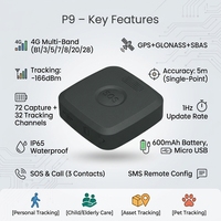 Traceur GPS GNSS A-GPS personnel P9 pour vélo électrique, alimenté par batterie, balise de localisation de sécurité avec 7 puces, précision de 5 m, 3 jours d'autonomie en veille