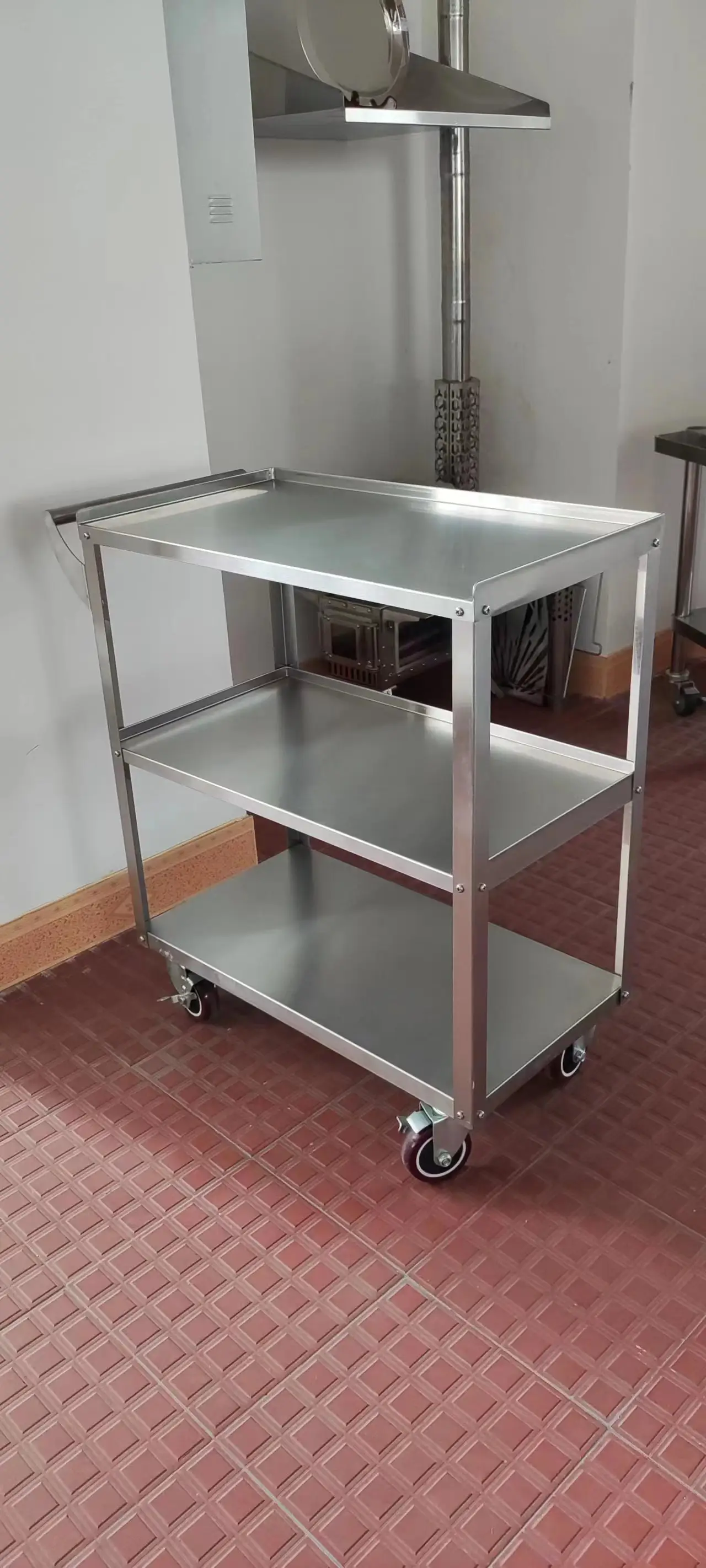 Food grade heavy duty stainless steel 3 tier mini karts for kitchen