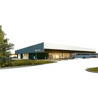 Bâtiment en structure métallique avec panneaux sandwich pour usage commercial, construction multifonctionnelle, maison certifiée CE