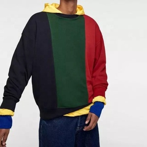 Nouveau design personnalisé <span class=keywords><strong>tendance</strong></span> patchwork couleur hommes pulls à capuche - Product Image 3