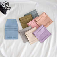 HKSLW Nouveaux sacs à bijoux en microfibre miniatures de couleur unie avec logo personnalisé, pochettes à bijoux de luxe anti-poussière, sacs à bagues pour la vente en boutique