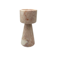 Porte-bougie en marbre naturel de luxe, support de bougie moderne fait main en Calacatta Viola, décoration intérieure pour villa, mariage, maison