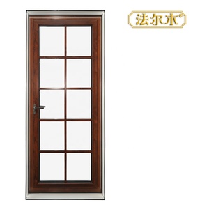 Système de porte à battant en verre moderne européen pour intérieur français, cadre en alliage d'aluminium, isolation phonique, étanchéité aux intempéries - Product Image 2