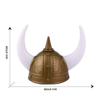 Sombrero de cuerno de vaca, sombrero de samurái vikingo pirata, casco de guerrero de Halloween, Bola de vacaciones, sombrero de Guerrero romano antiguo