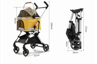 Poussette pour animaux de compagnie détachable, pliable, légère, imperméable et réglable, chariot portable pour chat et chien, 4 roues, transporteur de voyage en plein air