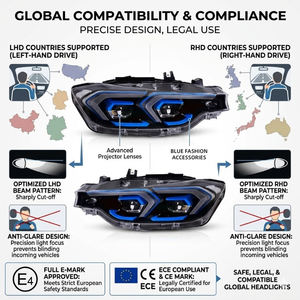 Phares LED YU GUANG pour BMW Série 3 F30 <span class=keywords><strong>LCI</strong></span> F31 F35, feux avant 2012-2019, mise à niveau des phares halogènes F30 - Product Image 2