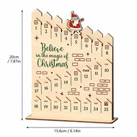 Horloge de compte à rebours de Noël 2027 en bois, décoration de table, cadeau artisanal, Père Noël, pour décoration de table, ornement de cheminée de Noël