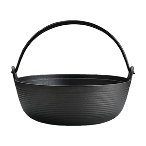 Casserole de cuisson portable professionnelle en <span class=keywords><strong>fonte</strong></span> pour extérieur, patio, camping, survie, avec couvercle en bois - Product Image 1